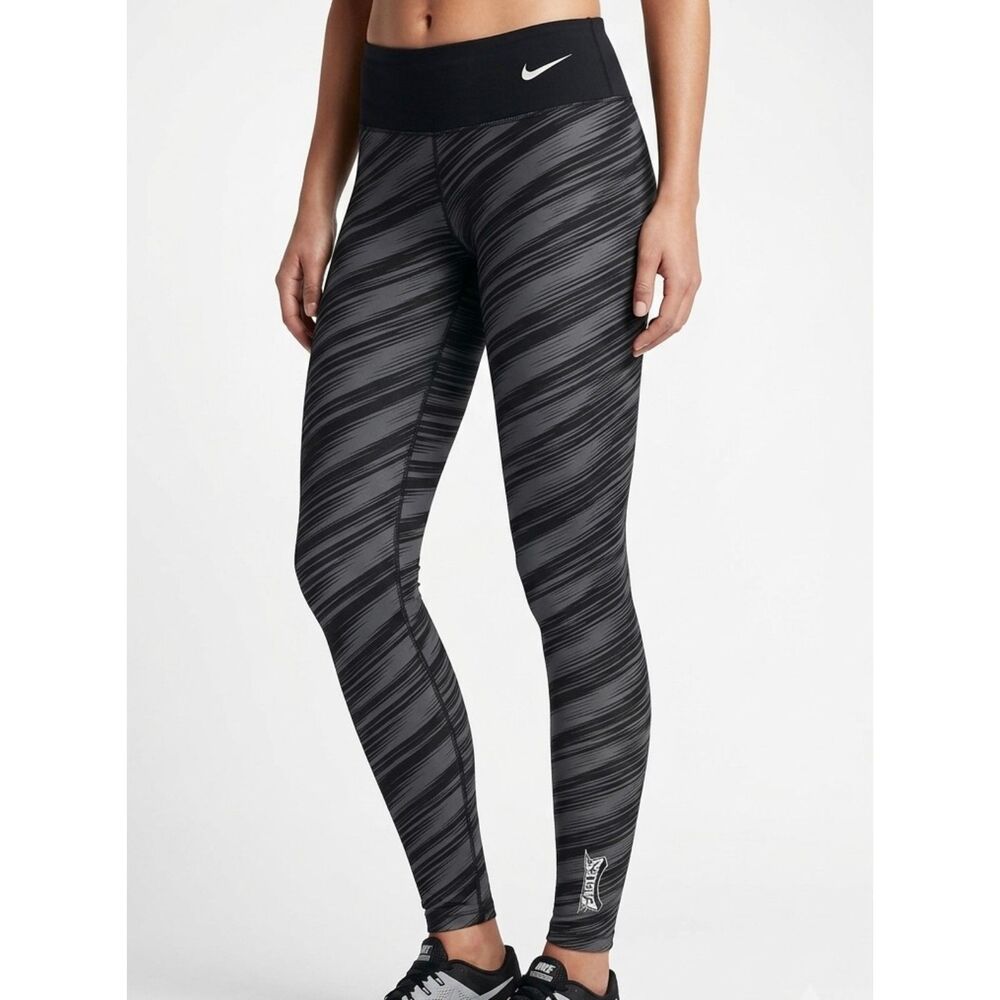 Nike‎ NFL Eagles Dri-Fit Striped Leggings Black Grey Size S Small